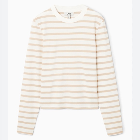 COS Tops - COS Regular-Fit Heavyweight Long-Sleeved Stripe T-Shirt